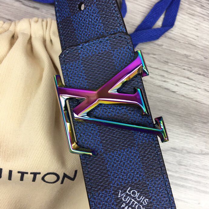 Louis Vuitton Damier 40MM Reversible Belt In Blue - PerfectKickZ