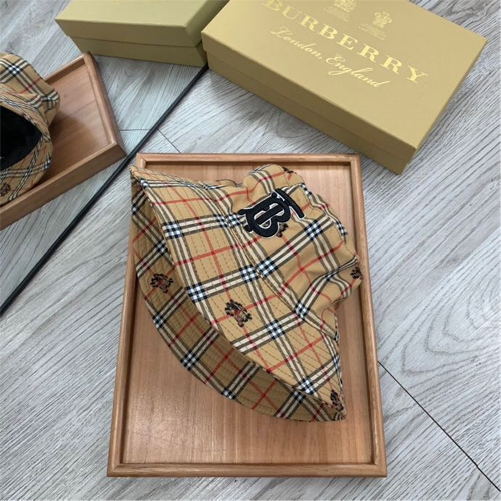 Burberry Monogram Motif Icon Stripe Cotton Bucket Hat - PerfectKickZ
