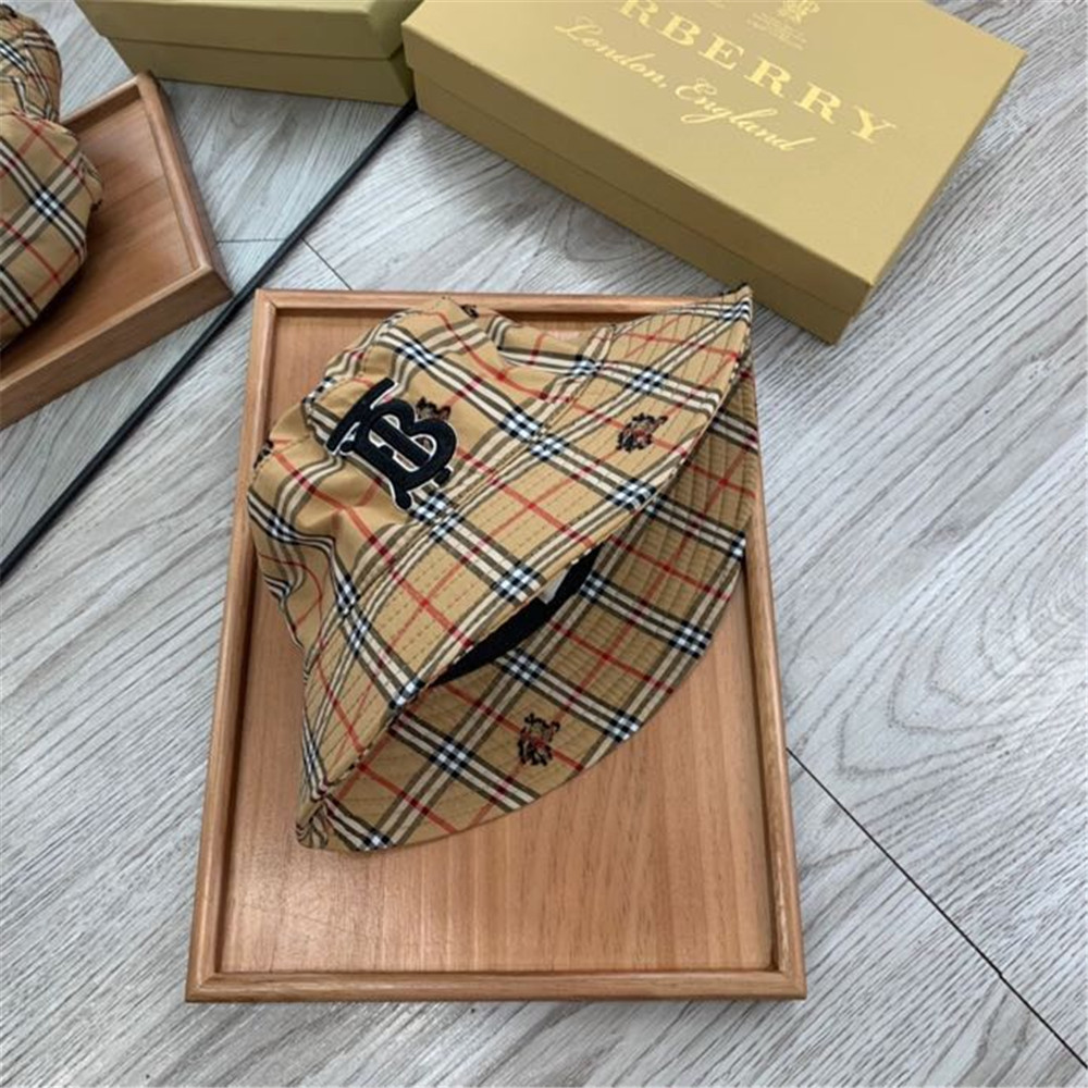 Burberry Monogram Motif Icon Stripe Cotton Bucket Hat - PerfectKickZ