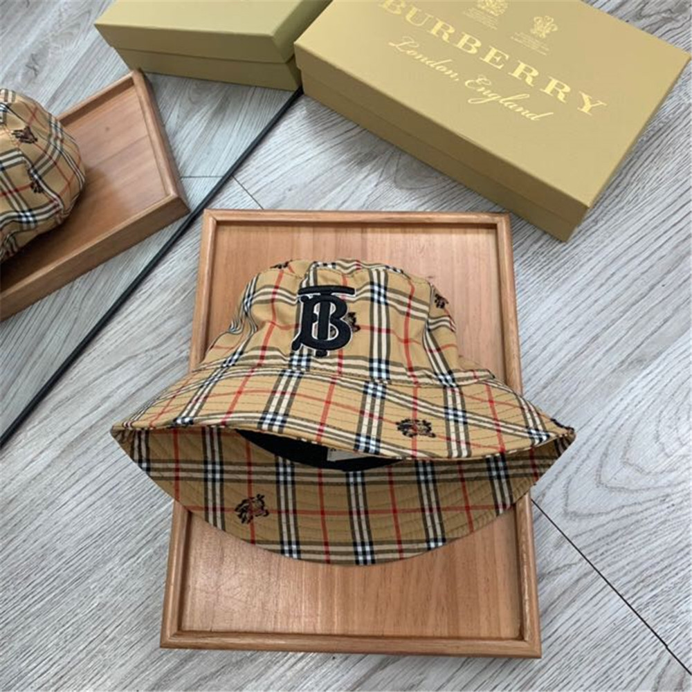 Burberry Monogram Motif Icon Stripe Cotton Bucket Hat - PerfectKickZ
