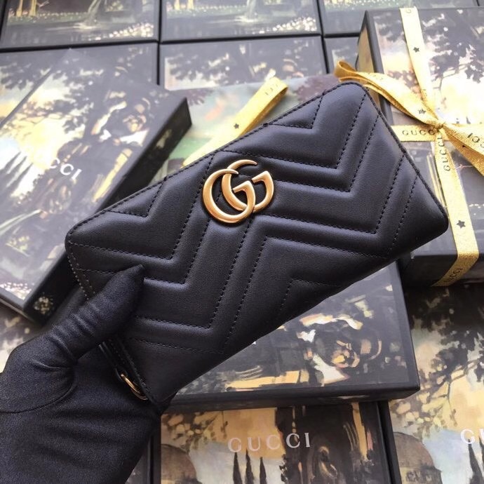 Gucci Black Leather Wallet With Interlocking G - PerfectKickZ