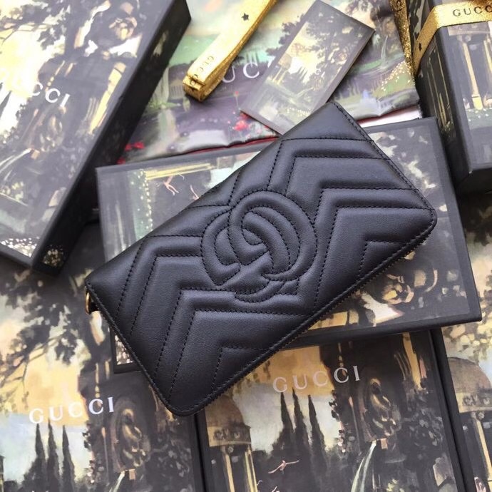 Gucci Black Leather Wallet With Interlocking G - PerfectKickZ