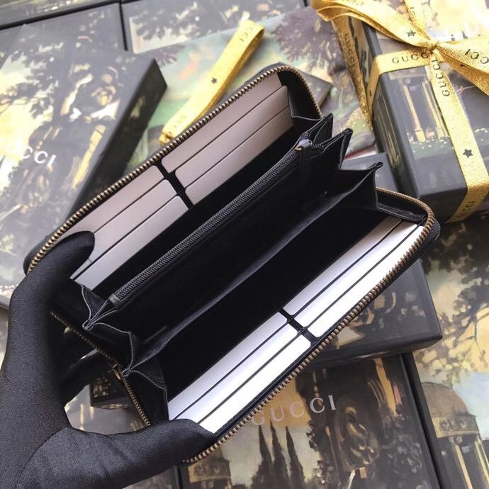 Gucci Black Leather Wallet With Interlocking G - PerfectKickZ