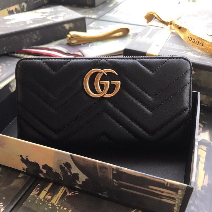 Gucci Black Leather Wallet With Interlocking G - PerfectKickZ