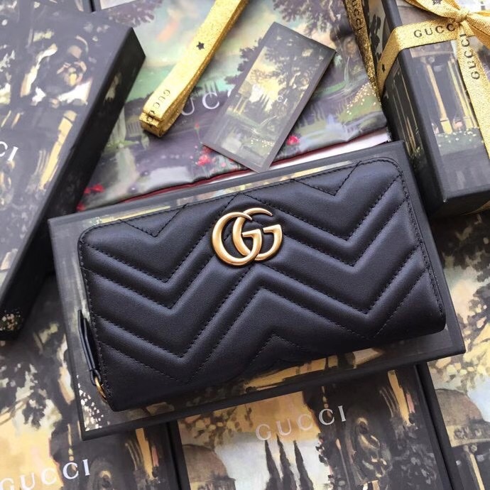 Gucci Black Leather Wallet With Interlocking G - PerfectKickZ