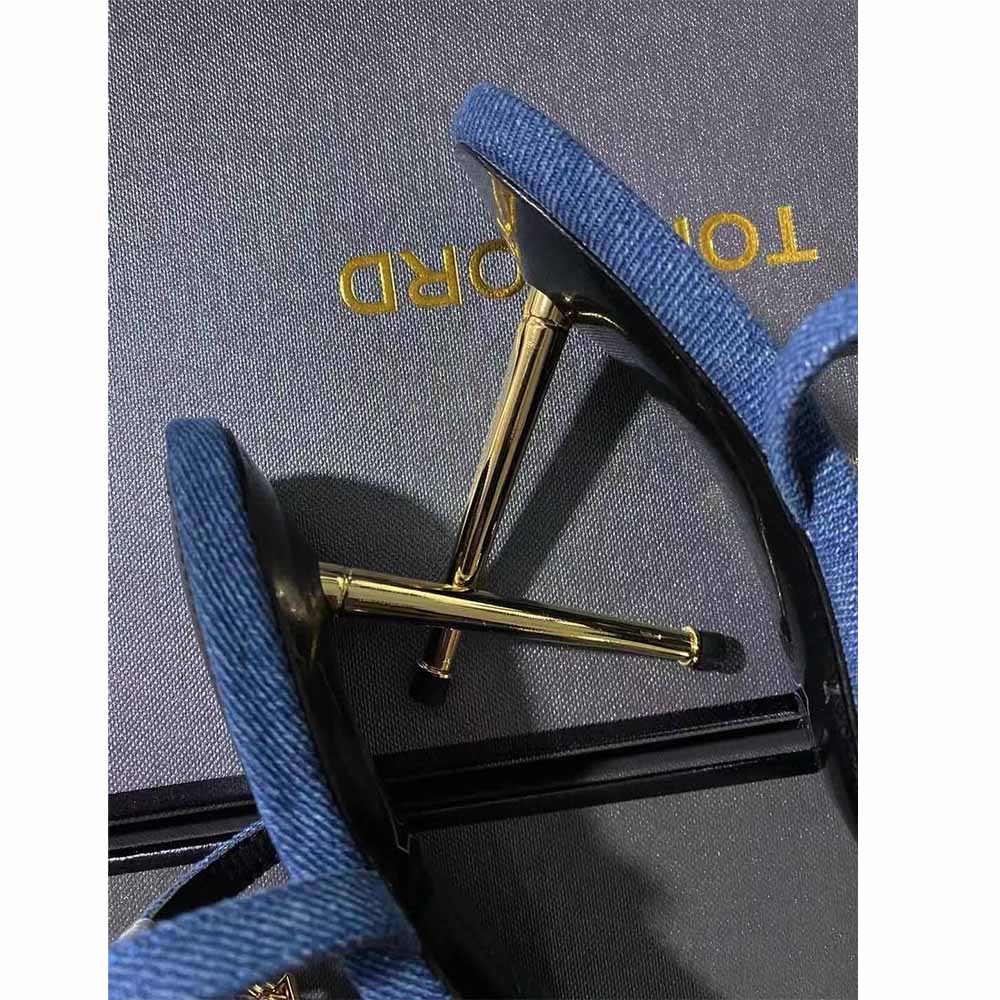 Tom Ford 10cm Denim Lock&Key Stiletto Sandals - PerfectKickZ