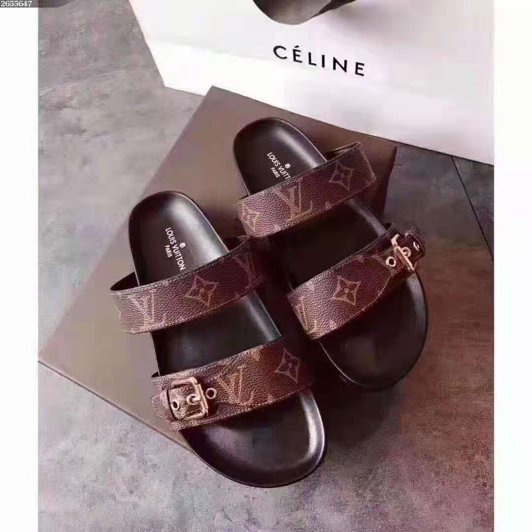 Louis Vuitton Monogram Bom Dia Flat Mule Sandals - PerfectKickZ