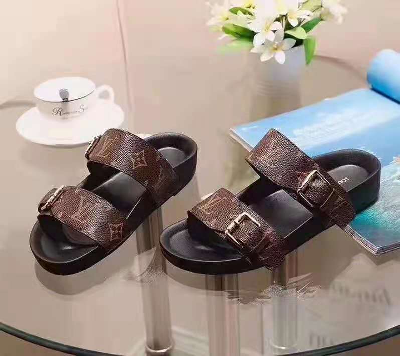 Louis Vuitton Monogram Bom Dia Flat Mule Sandals - PerfectKickZ