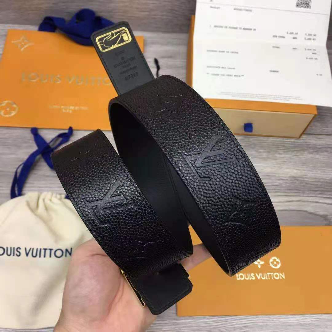 Louis Vuitton LV x NBA LV Initiales Reversible Belt 40 MM Monogram Black in Leather with Gold-tone - PerfectKickZ