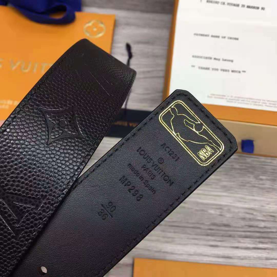 Louis Vuitton LV x NBA LV Initiales Reversible Belt 40 MM Monogram Black in Leather with Gold-tone - PerfectKickZ