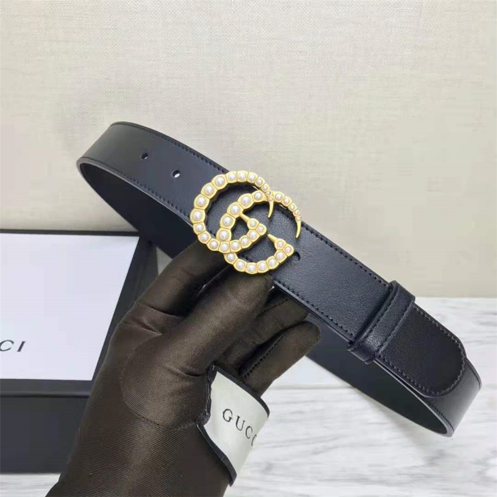 Gucci GG Pearl Black Belt  - PerfectKickZ