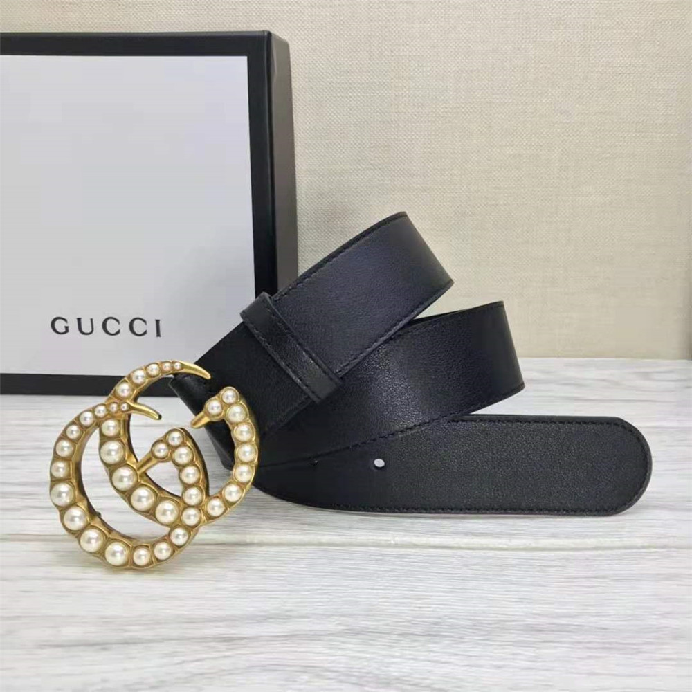 Gucci GG Pearl Black Belt  - PerfectKickZ