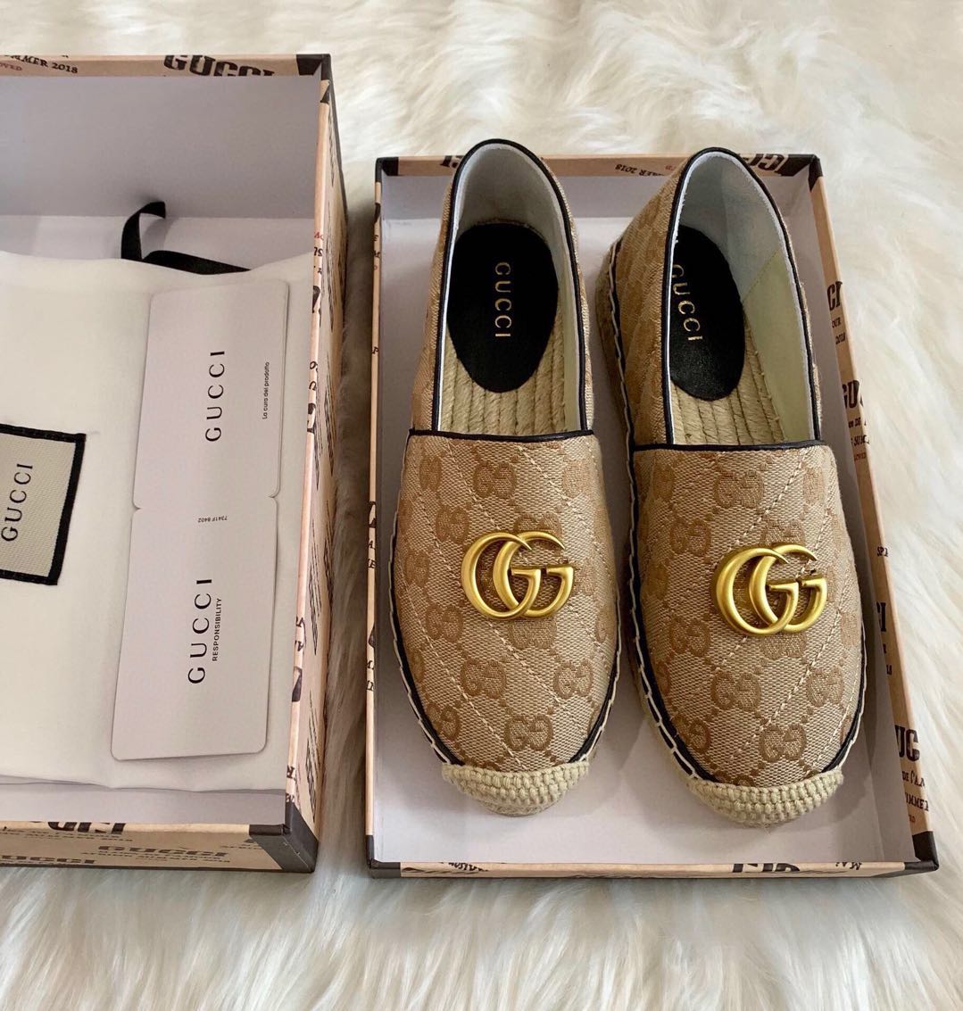 Gucci Women's GG Matelassé Canvas Espadrille - PerfectKickZ