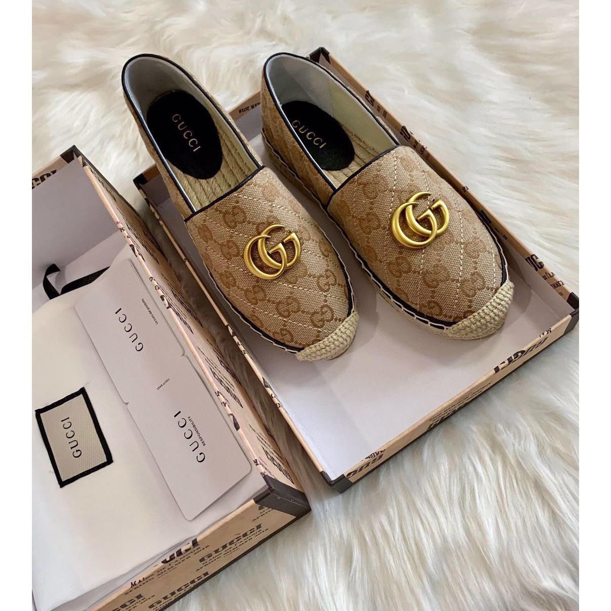 Gucci Women's GG Matelassé Canvas Espadrille - PerfectKickZ