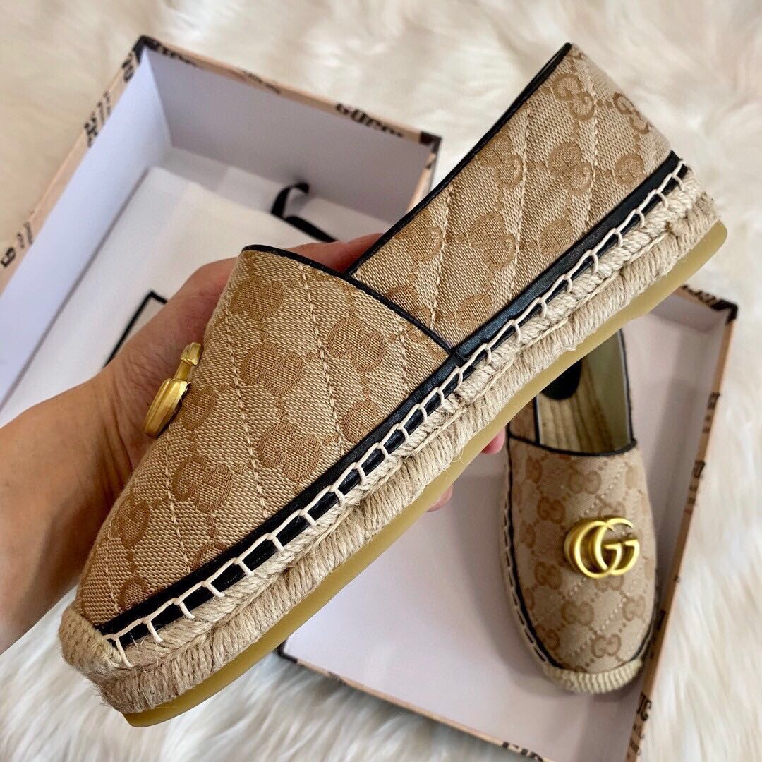 Gucci Women's GG Matelassé Canvas Espadrille - 