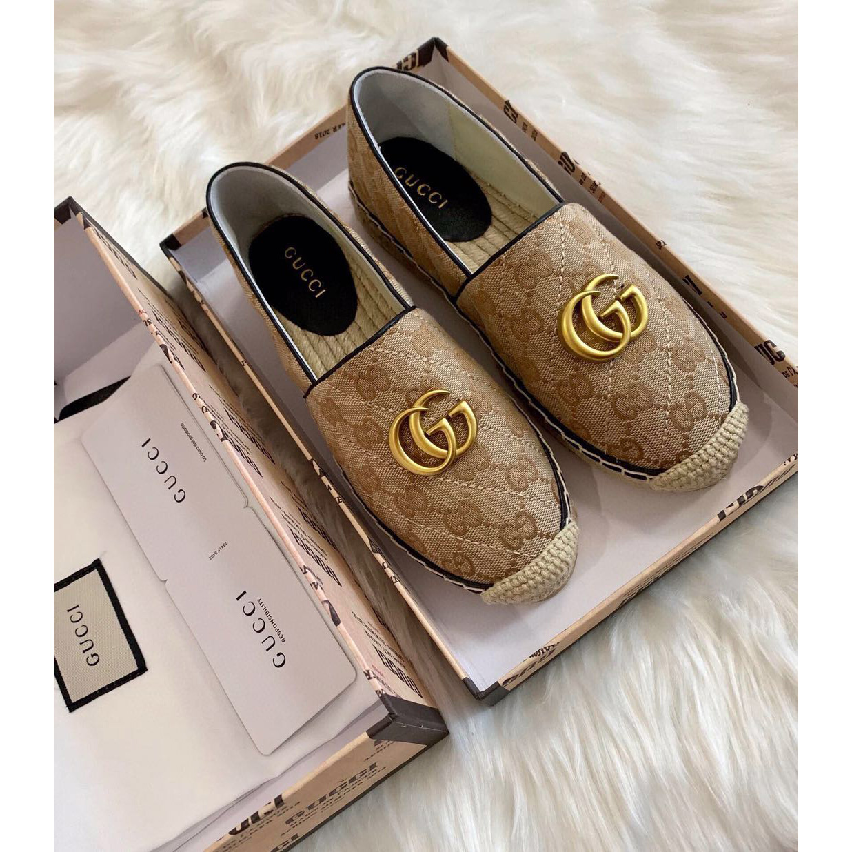 Gucci Women's GG Matelassé Canvas Espadrille - 