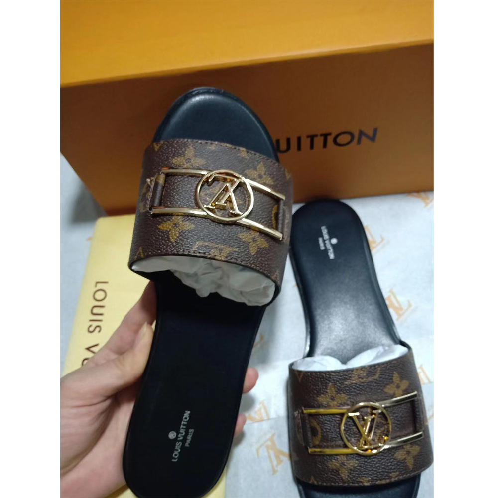 Louis Vuitton Lock It Flat Mule Slides - PerfectKickZ