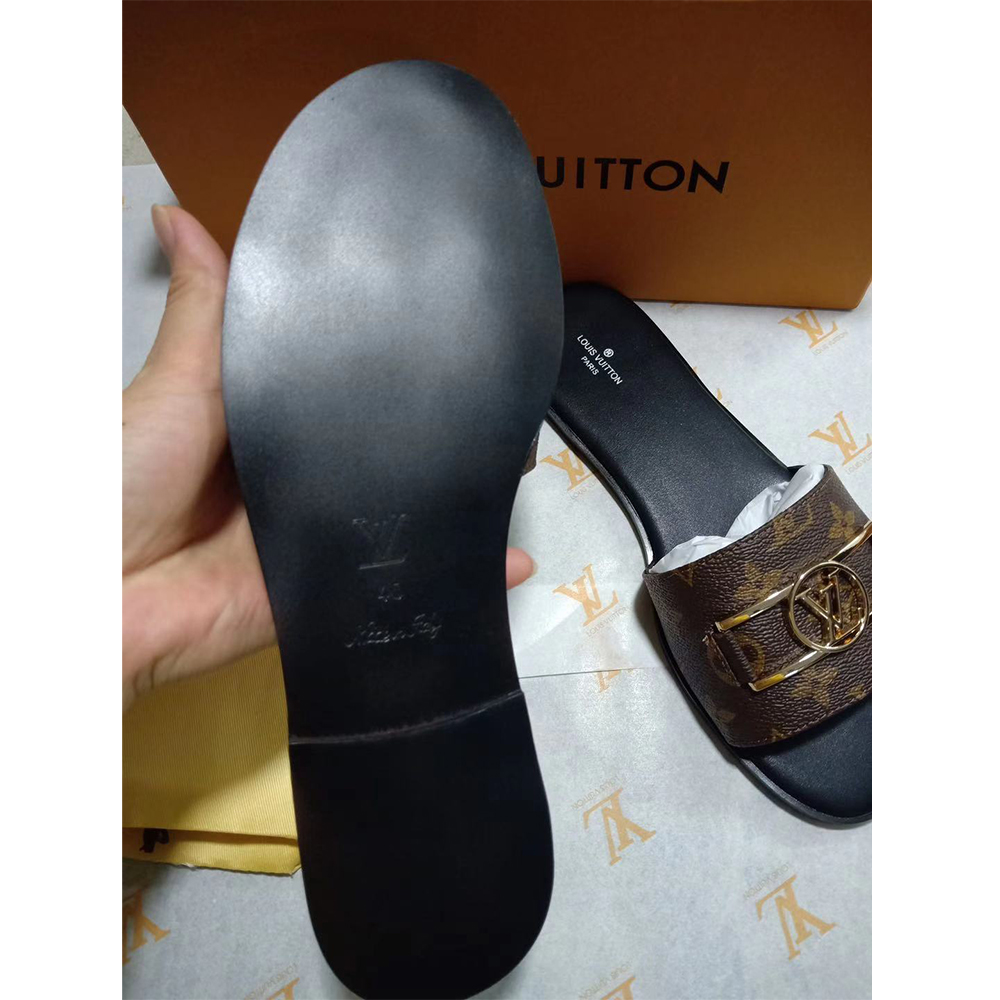 Louis Vuitton Lock It Flat Mule Slides - PerfectKickZ
