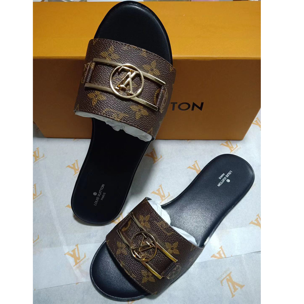 Louis Vuitton Lock It Flat Mule Slides - PerfectKickZ