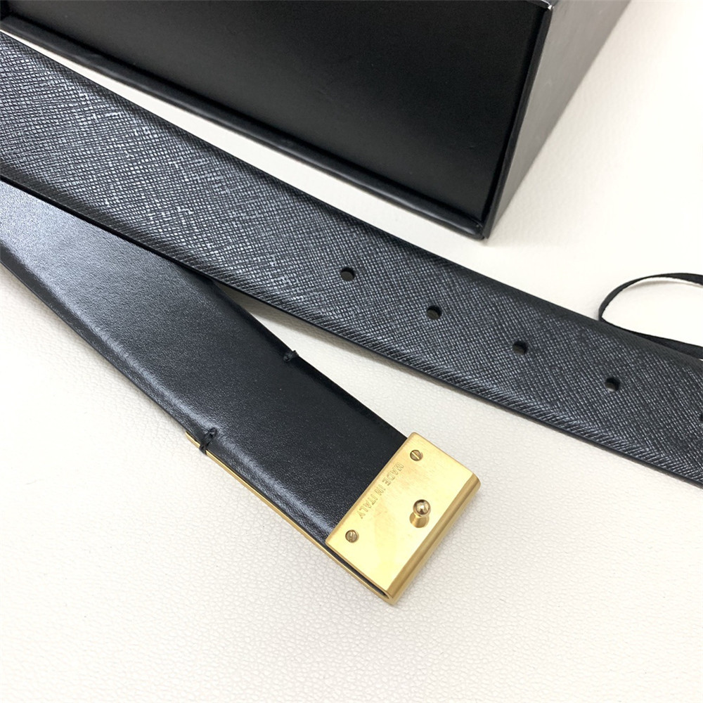 Versace 35MM Black Leather Belt (Men) - PerfectKickZ