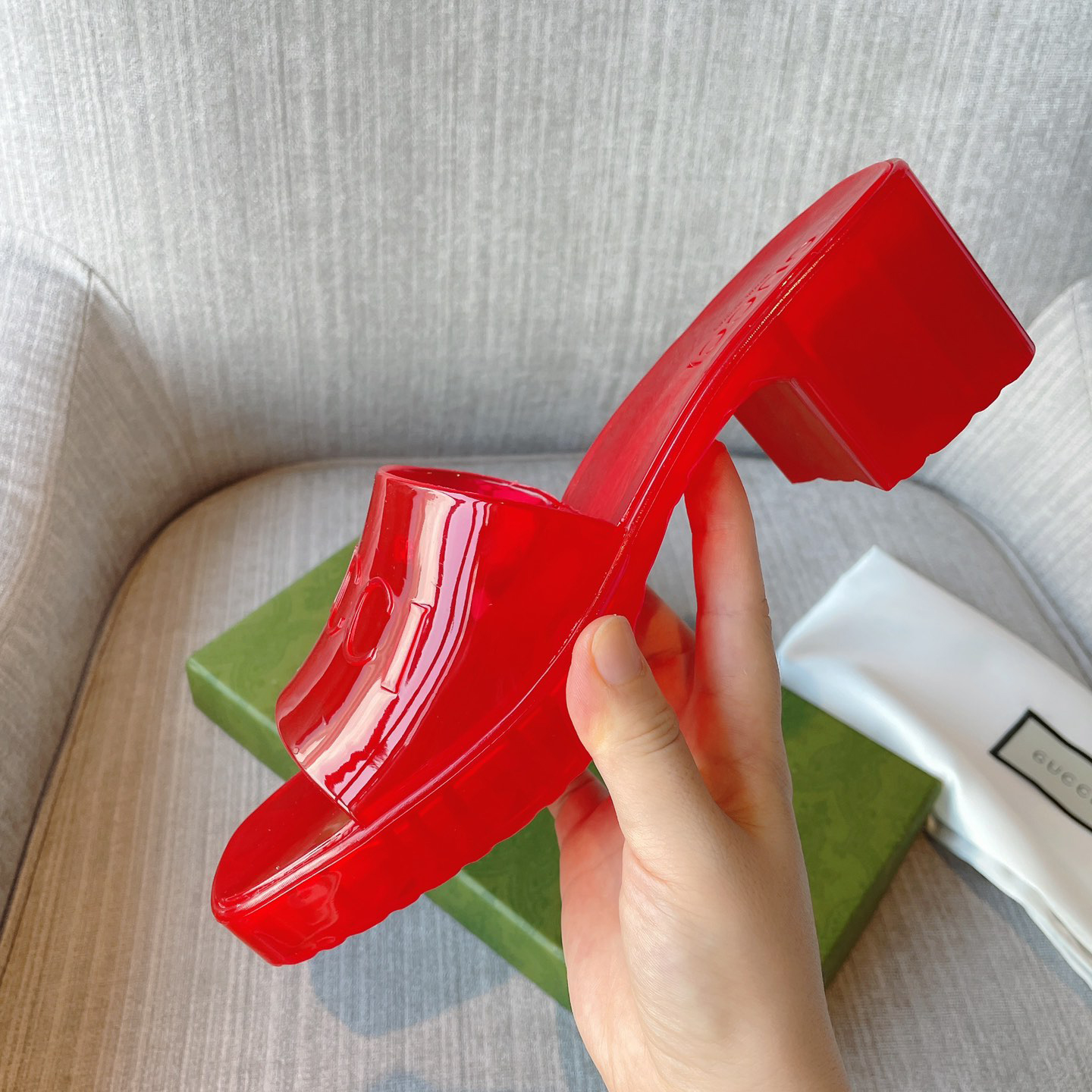 Gucci Plastique Logo-Embossed Rubber Mules - PerfectKickZ