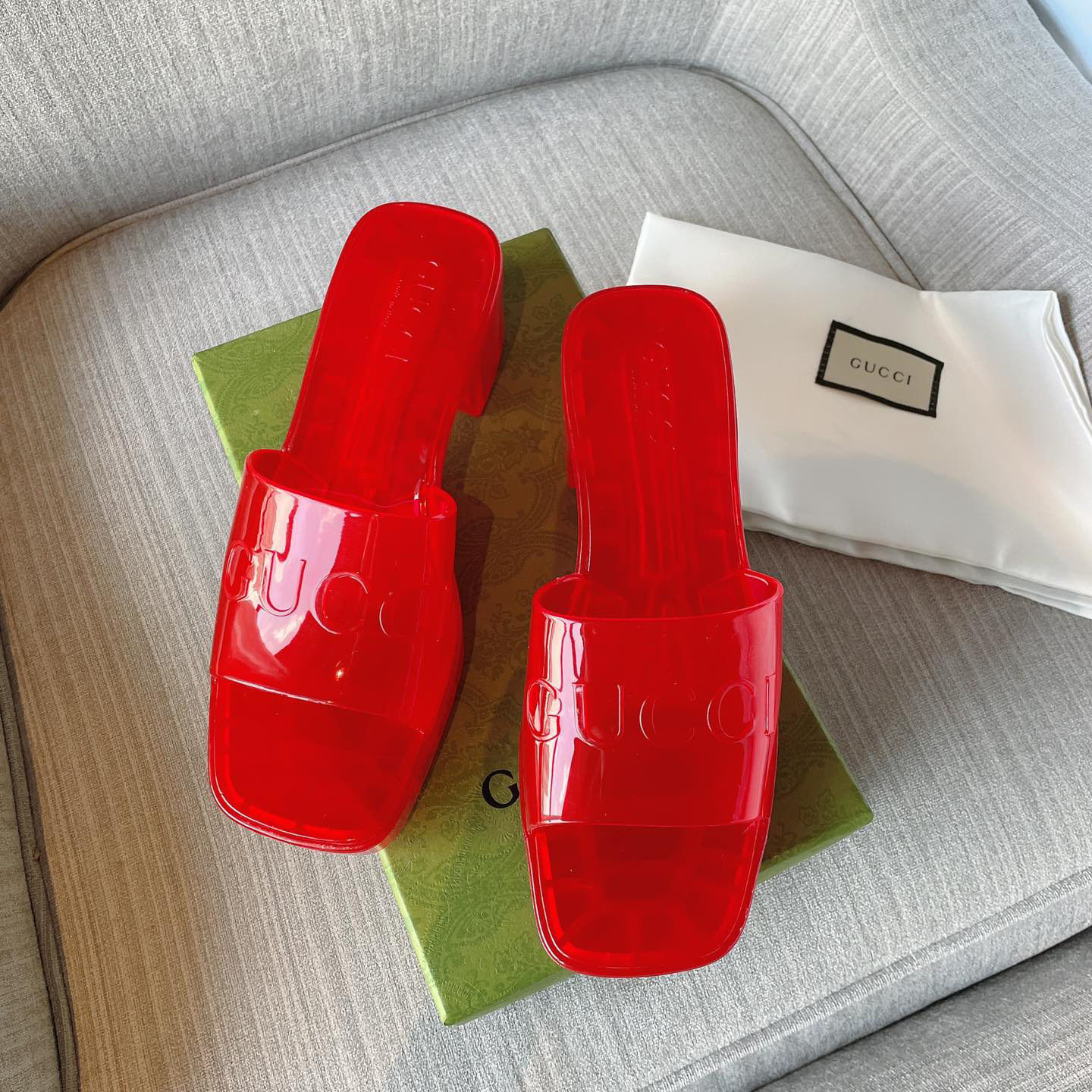 Gucci Plastique Logo-Embossed Rubber Mules - PerfectKickZ