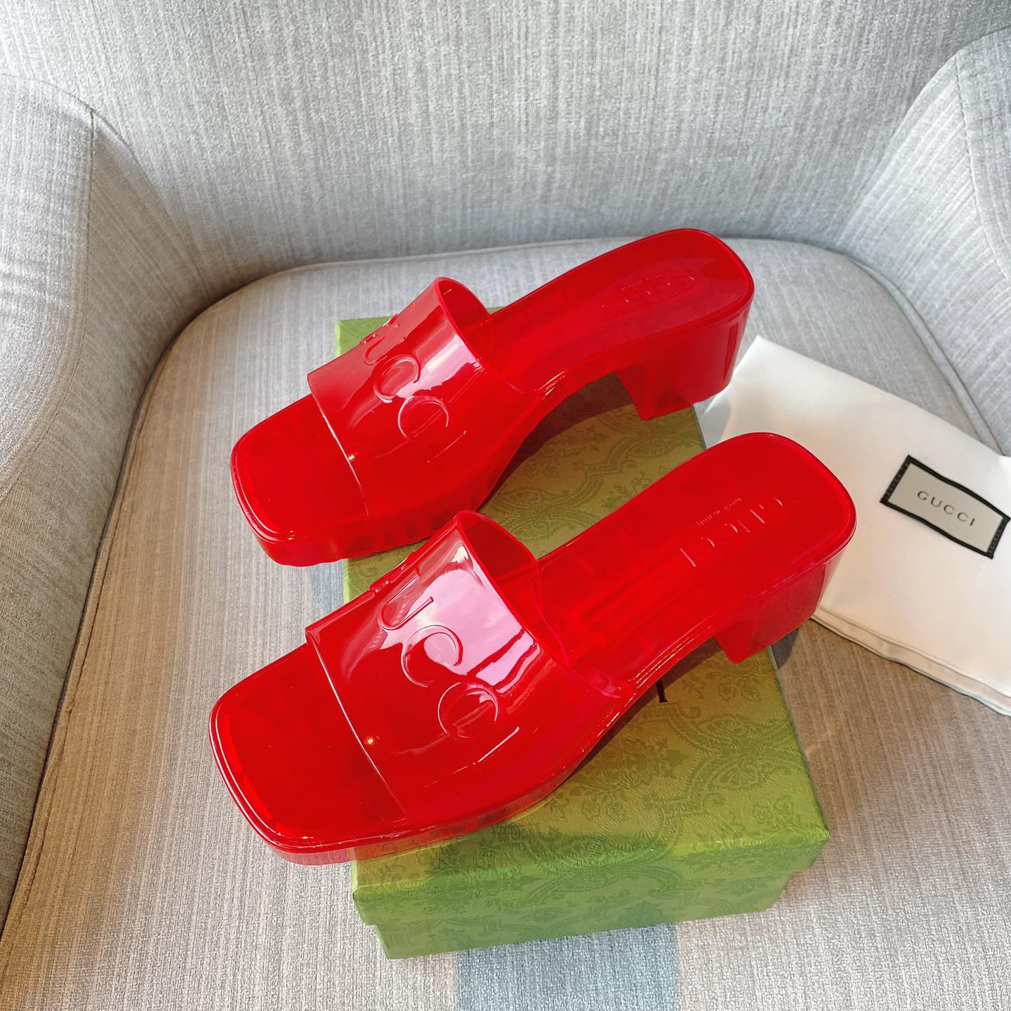 Gucci Plastique Logo-Embossed Rubber Mules - PerfectKickZ