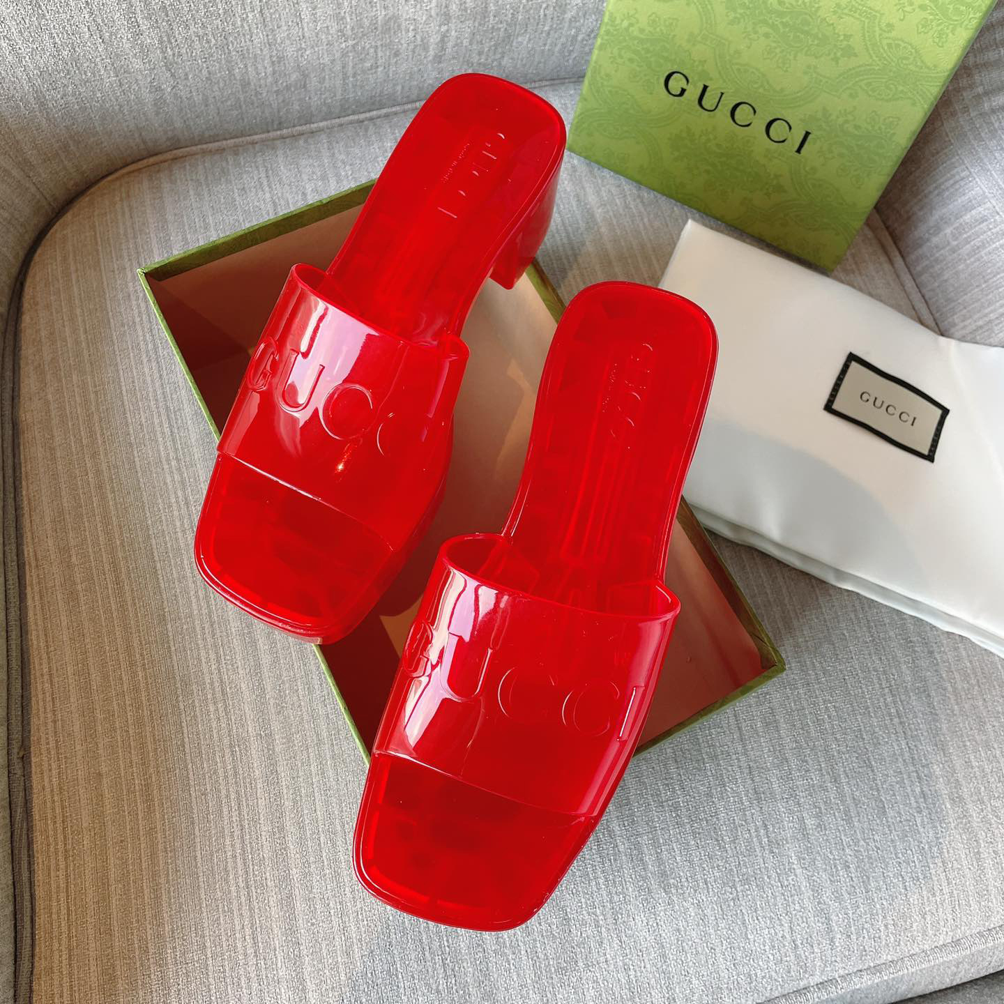 Gucci Plastique Logo-Embossed Rubber Mules - PerfectKickZ