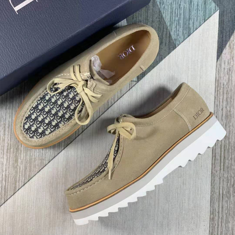 Dior Suede Oblique Jacquard Lace-Up Shoes - PerfectKickZ