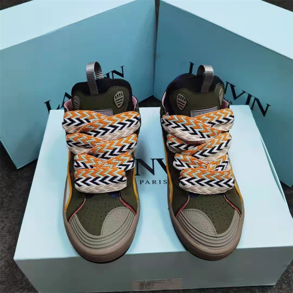 Lanvin Curb Sneaker In Olive Green - PerfectKickZ