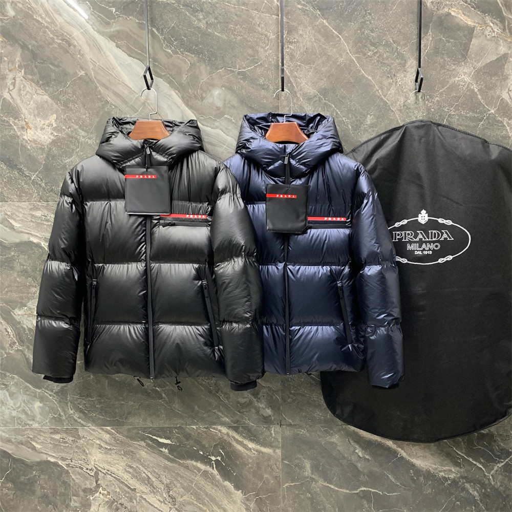 Prada Logo Print Zipper Down Jacket(Inseparable Hat) - PerfectKickZ
