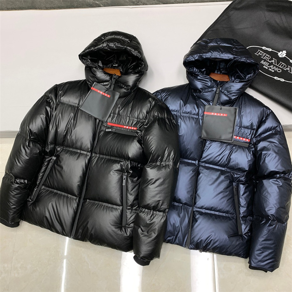 Prada Logo Print Zipper Down Jacket(Inseparable Hat) - PerfectKickZ