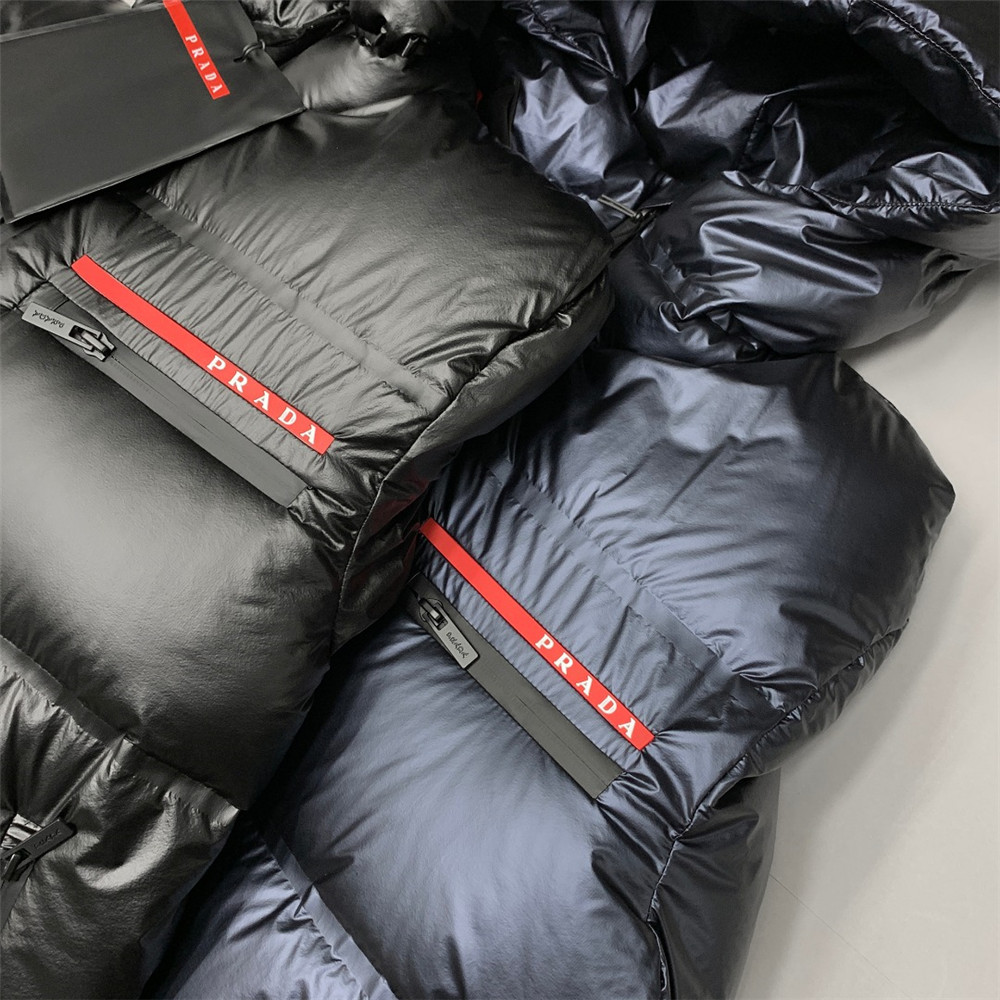 Prada Logo Print Zipper Down Jacket(Inseparable Hat) - PerfectKickZ