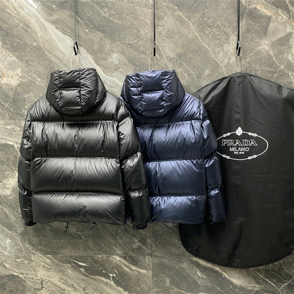 Prada Logo Print Zipper Down Jacket(Inseparable Hat) - PerfectKickZ