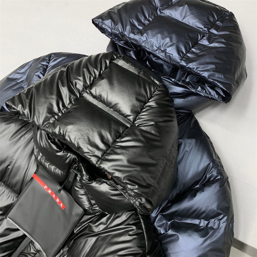 Prada Logo Print Zipper Down Jacket(Inseparable Hat) - PerfectKickZ