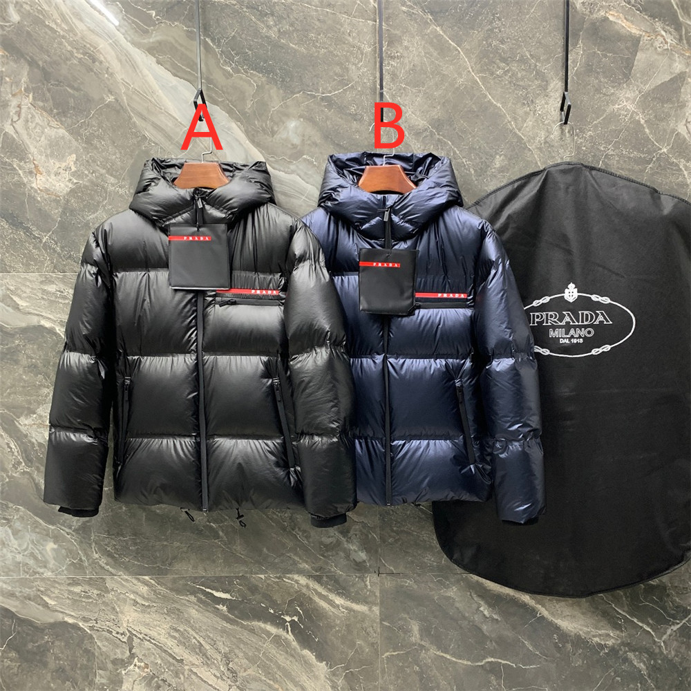 Prada Logo Print Zipper Down Jacket(Inseparable Hat) - PerfectKickZ