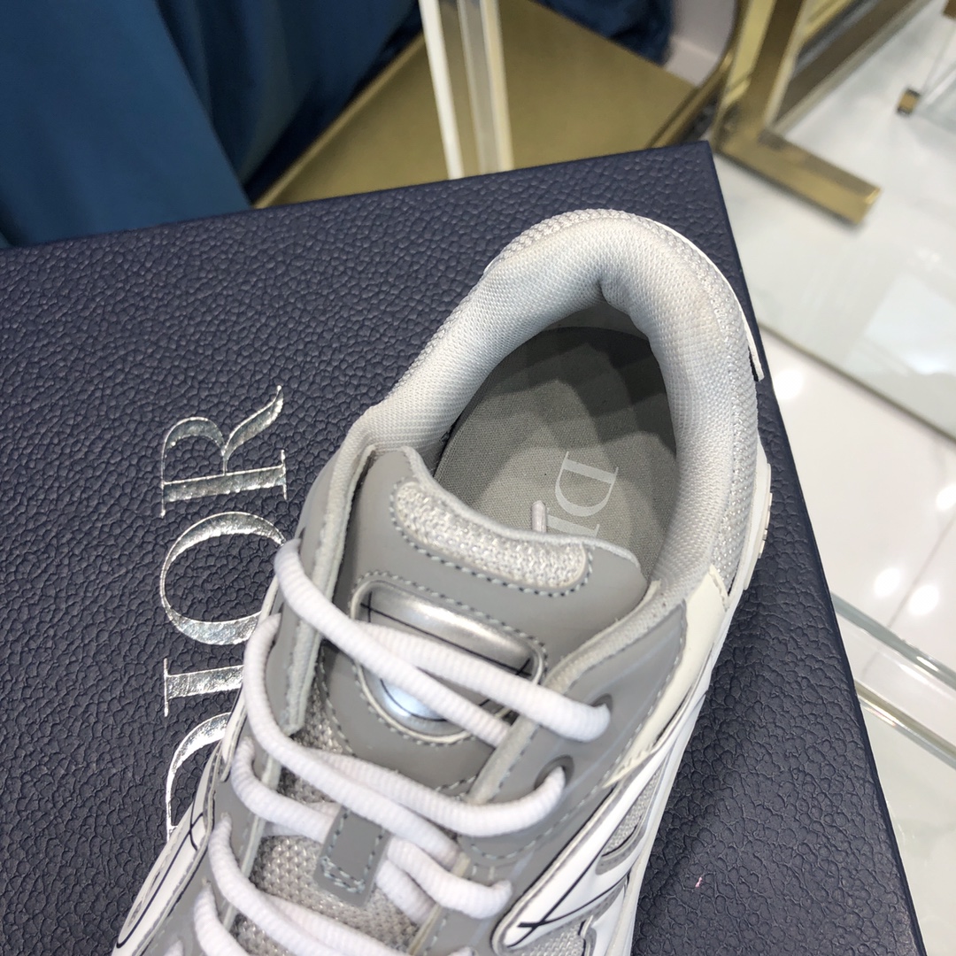 Dior B30 Sneaker Gray Mesh And White Technical Fabric - PerfectKickZ
