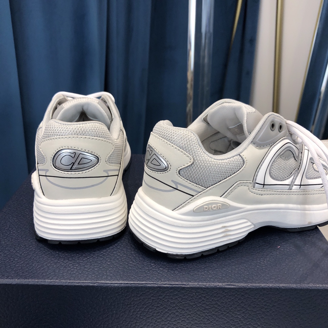 Dior B30 Sneaker Gray Mesh And White Technical Fabric - PerfectKickZ