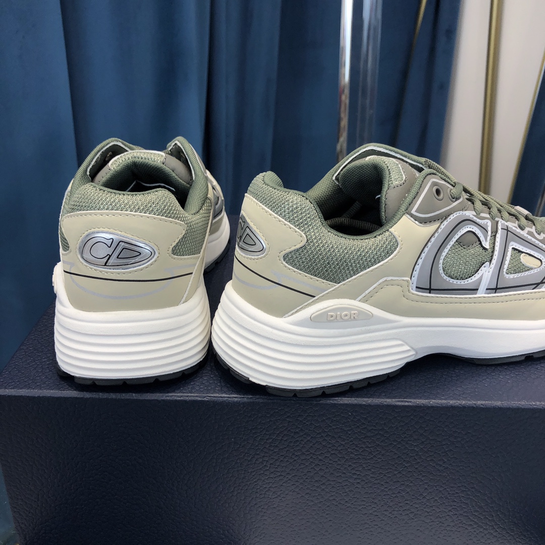 Dior B30 Sneaker Olive Mesh And Cream Technical Fabric - PerfectKickZ