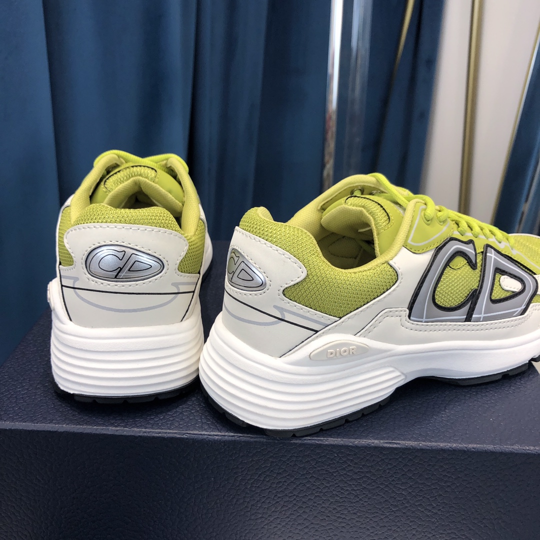 Dior B30 Sneaker Yellow Mesh And White Technical Fabric - PerfectKickZ
