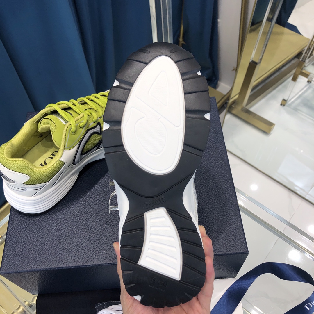 Dior B30 Sneaker Yellow Mesh And White Technical Fabric - PerfectKickZ