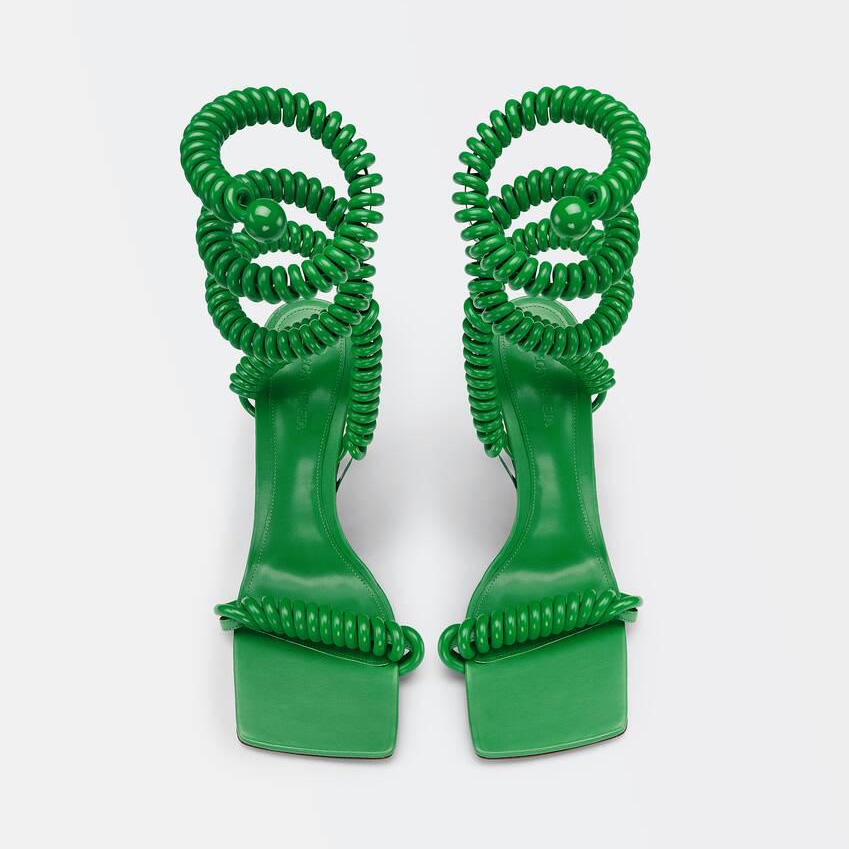 Bottega Veneta Sandals Wire Stretch Grass Womens Green - PerfectKickZ