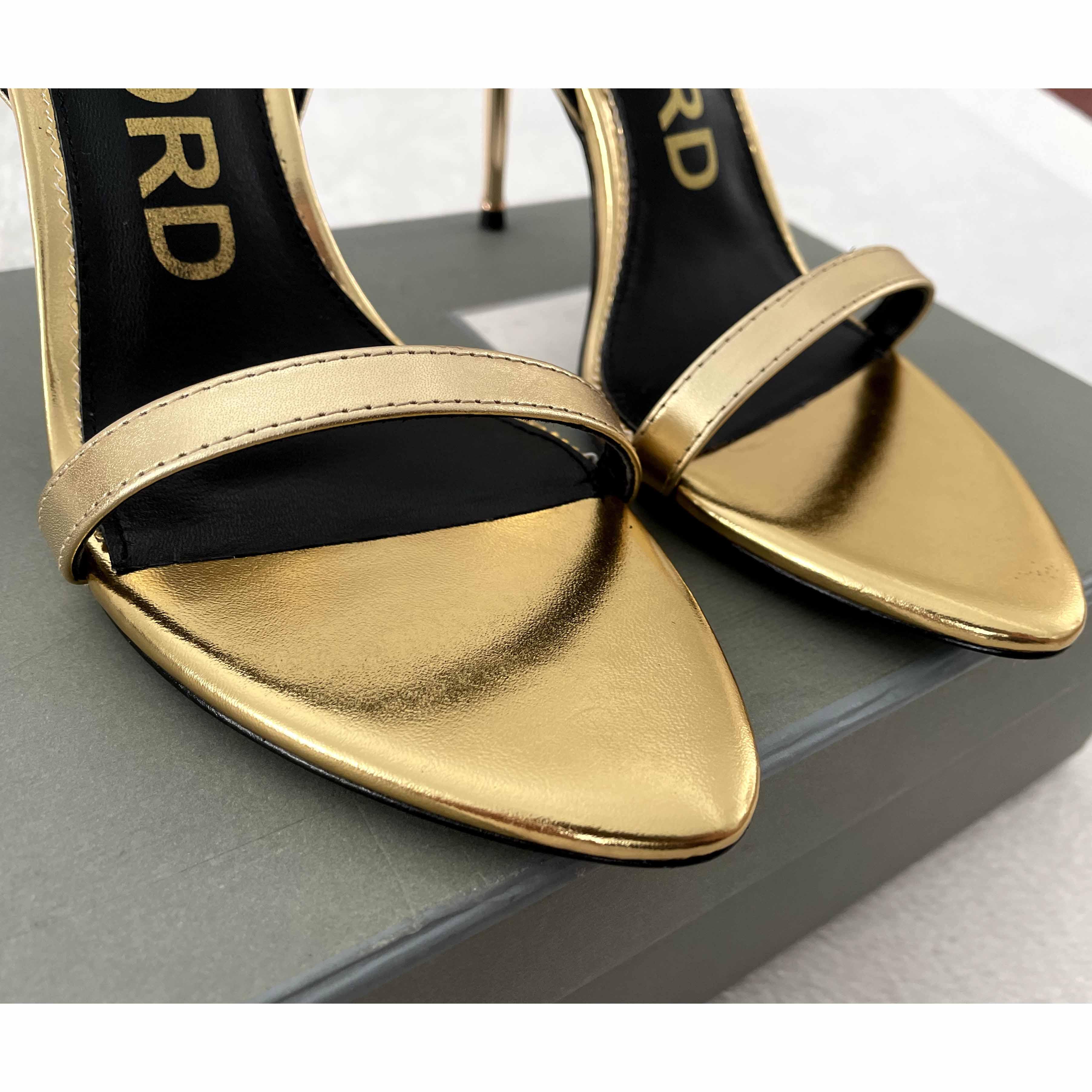 Tom Ford Gold Padlock Sandals - PerfectKickZ