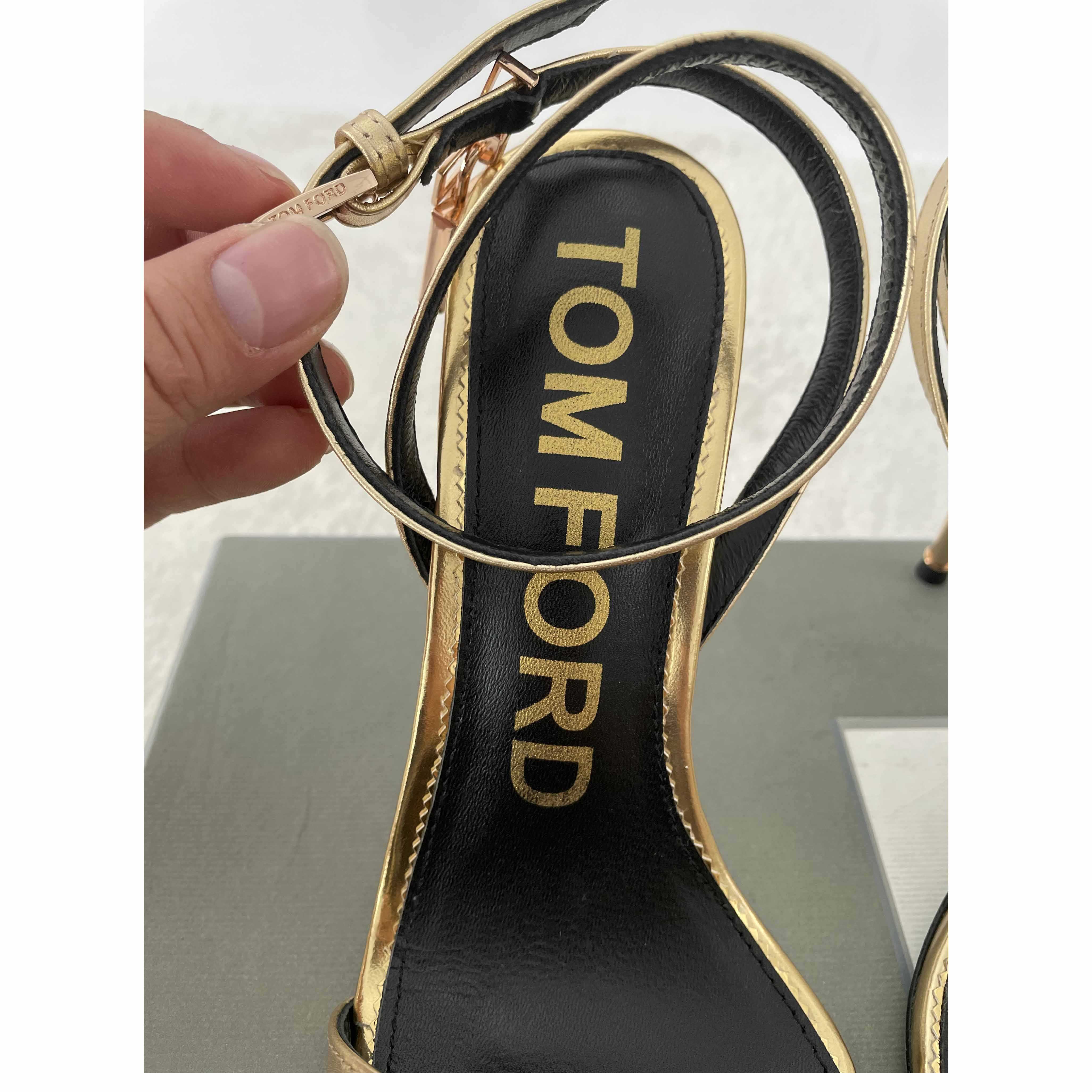 Tom Ford Gold Padlock Sandals - PerfectKickZ