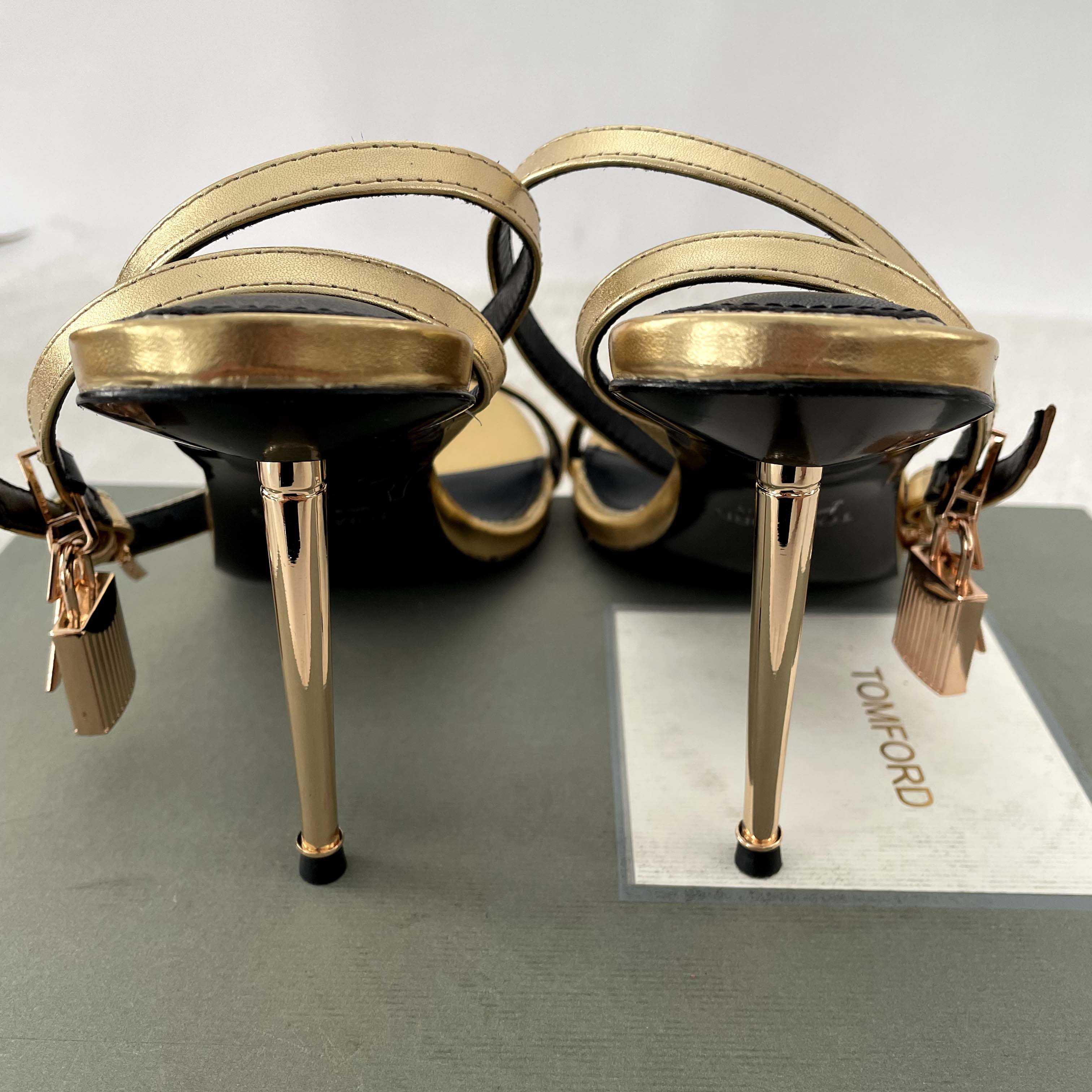 Tom Ford Gold Padlock Sandals - PerfectKickZ