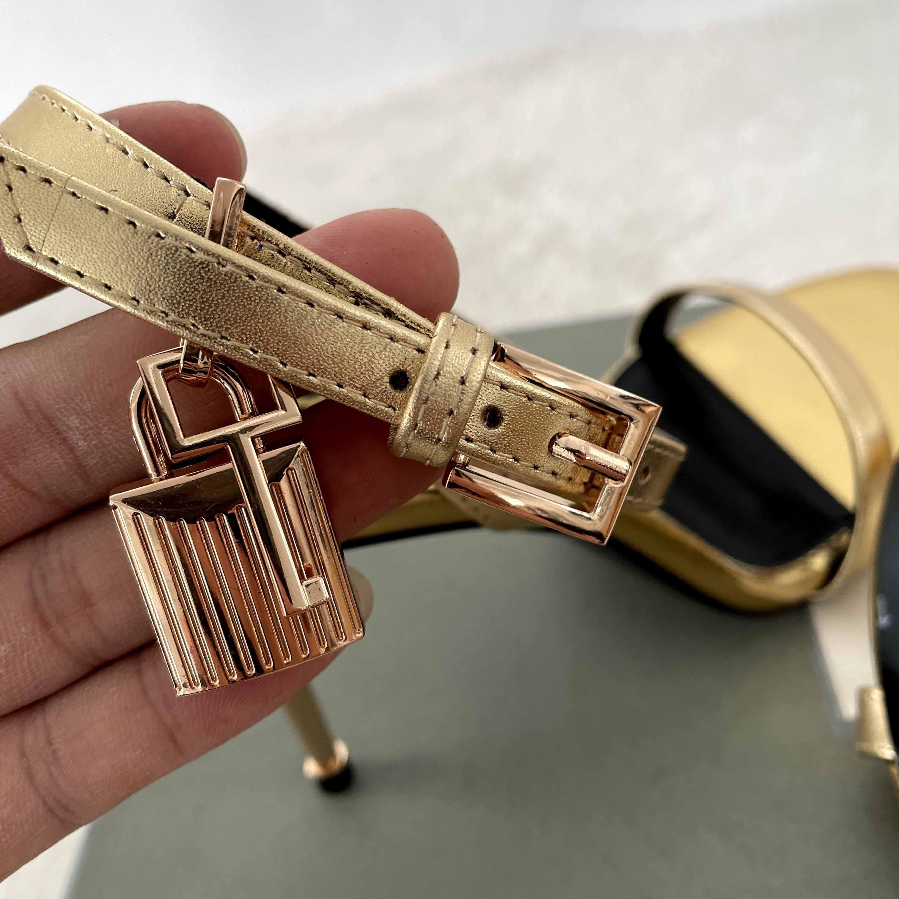 Tom Ford Gold Padlock Sandals - PerfectKickZ