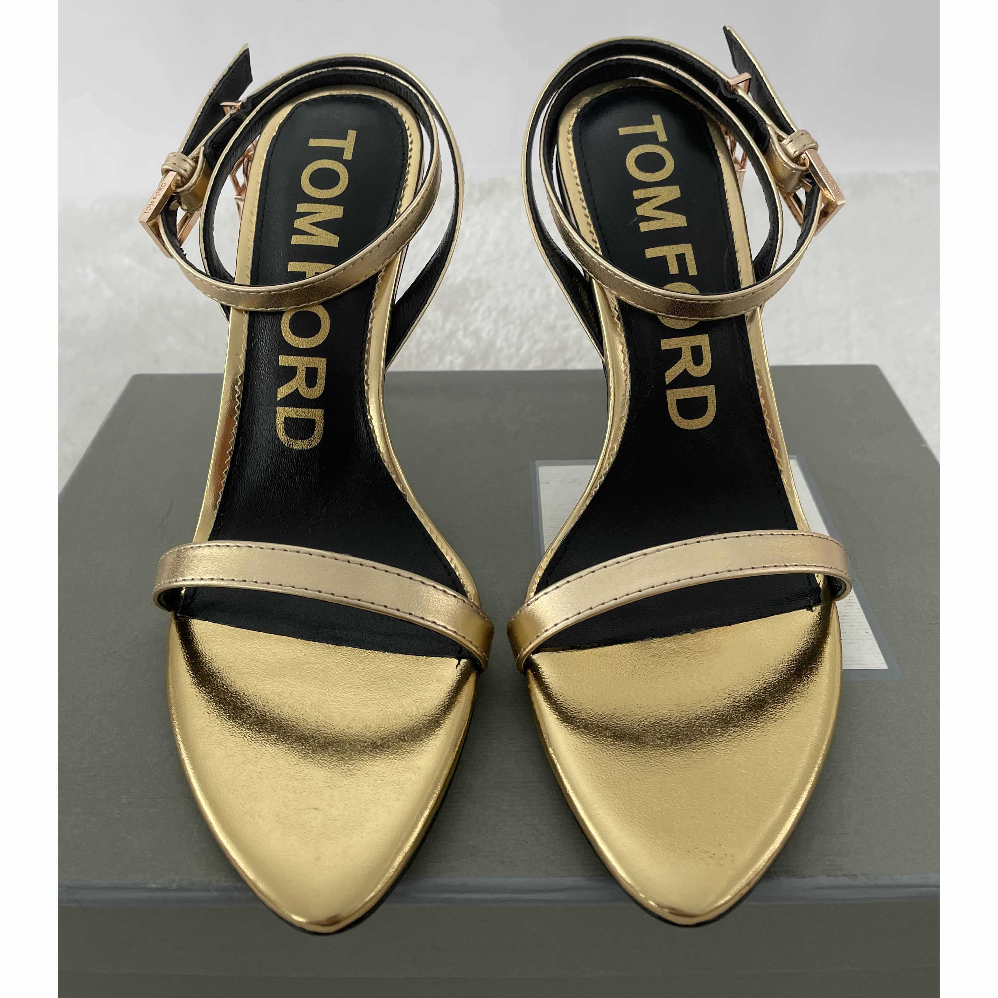 Tom Ford Gold Padlock Sandals - PerfectKickZ