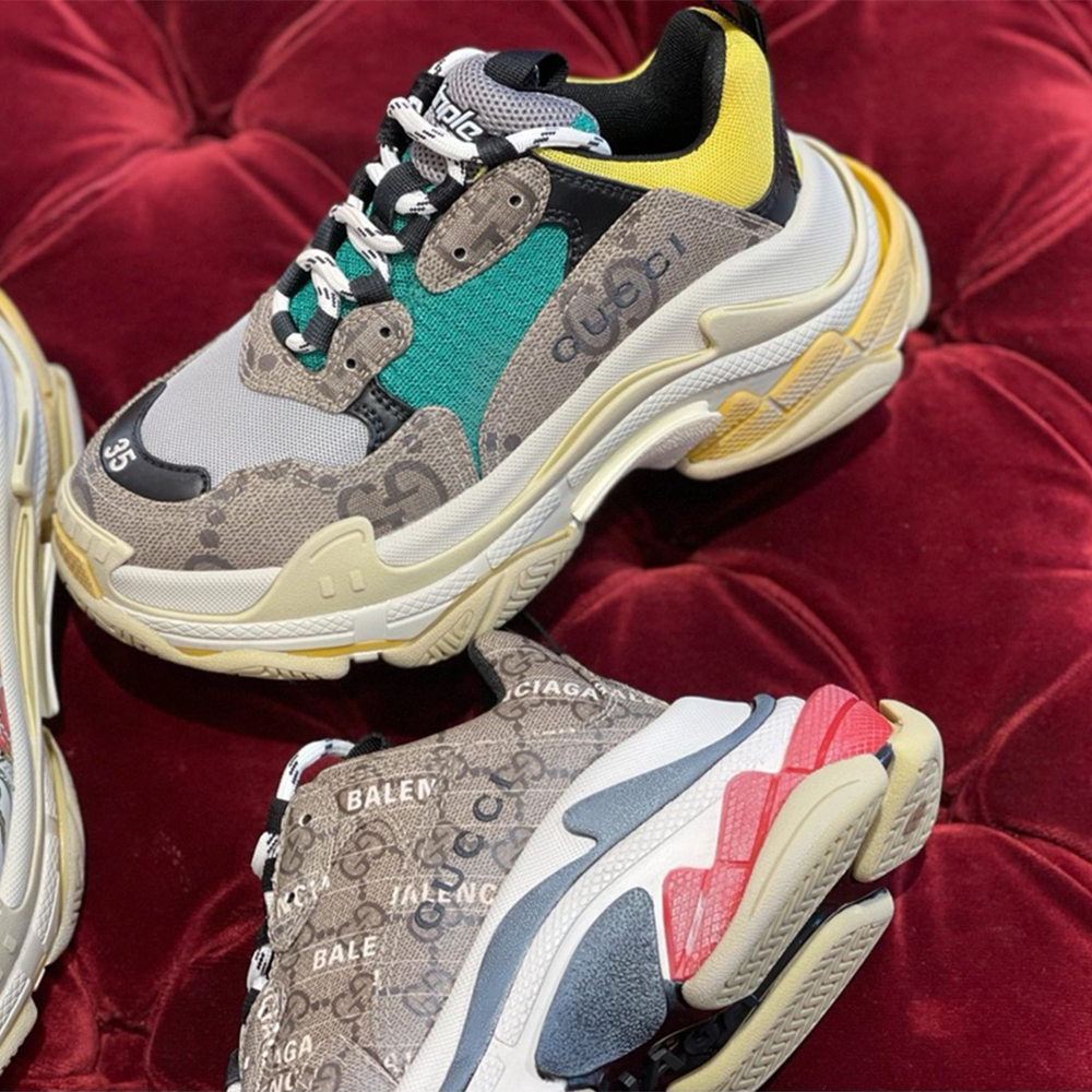 Gucci Men's The Hacker Project Triple S Sneaker(Dilapidated Soles) - 
