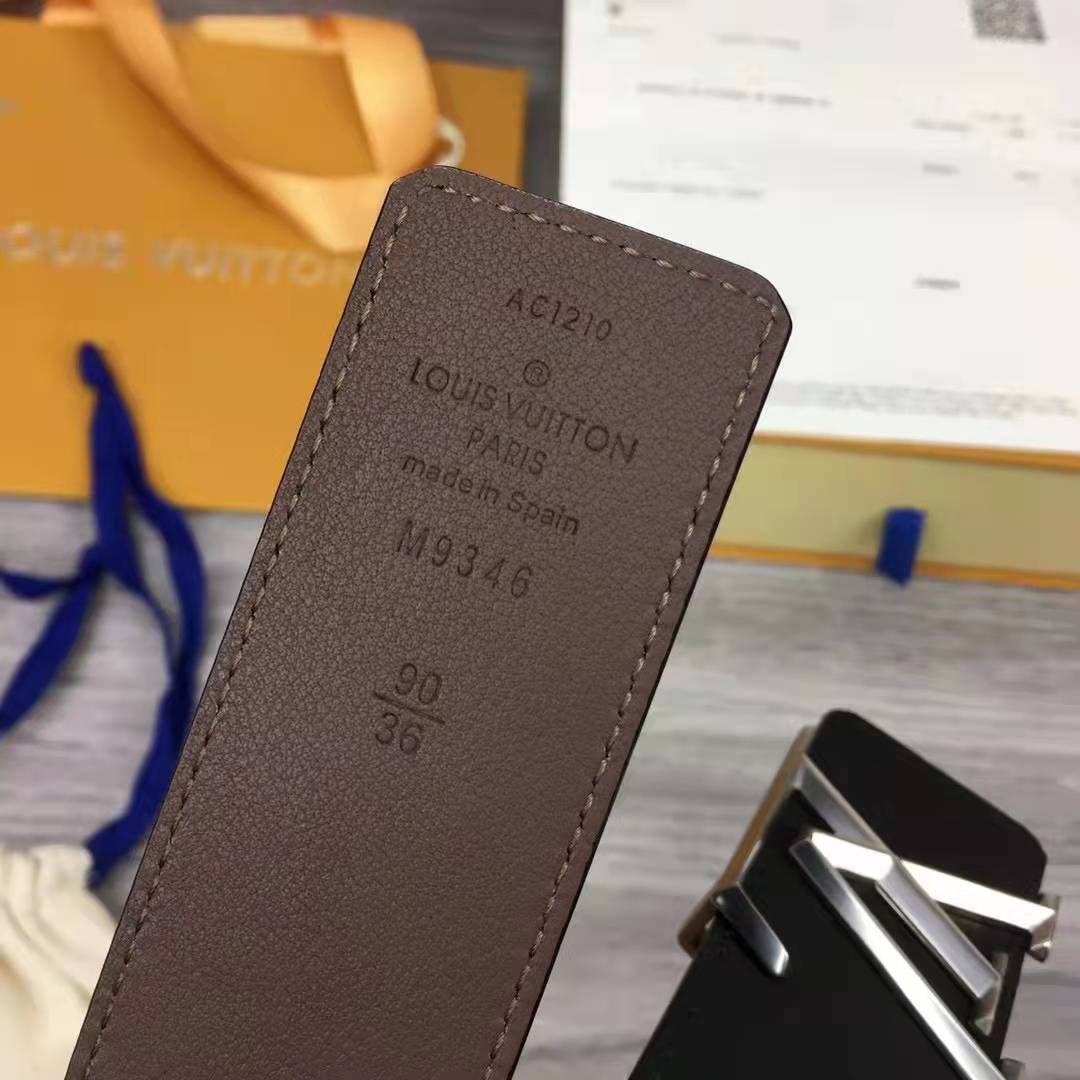 Louis Vuitton Initiales Monogram Eclipse Reversible Belt - PerfectKickZ