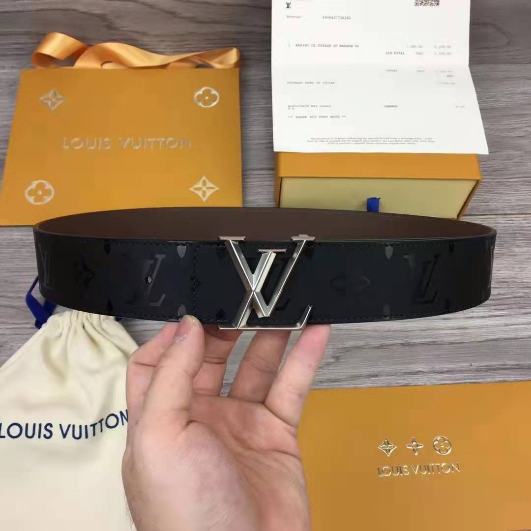 Louis Vuitton Initiales Monogram Eclipse Reversible Belt - PerfectKickZ